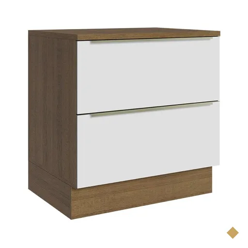 Balcão 80 cm 2 Gavetas Rustic/Branco Veludo Lux Madesa