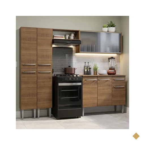 Armário de Cozinha Completa 229cm Rustic Emilly Madesa 05