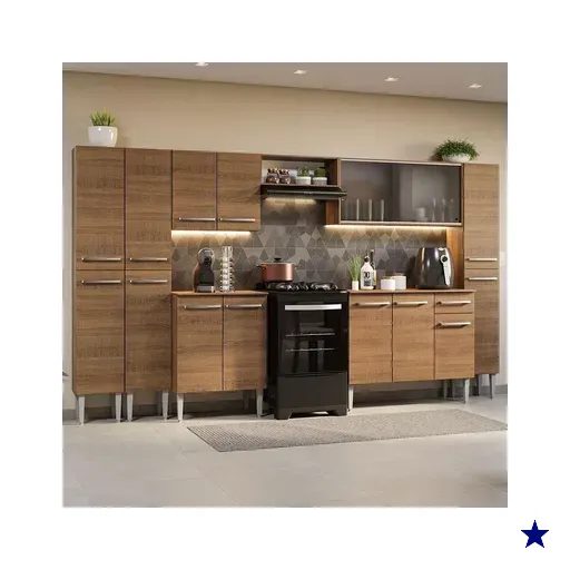 Armário de Cozinha Completa 325cm Rustic Emilly Madesa 03