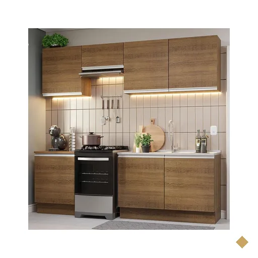 Armário de Cozinha Completa 240cm Rustic Glamy Madesa 09
