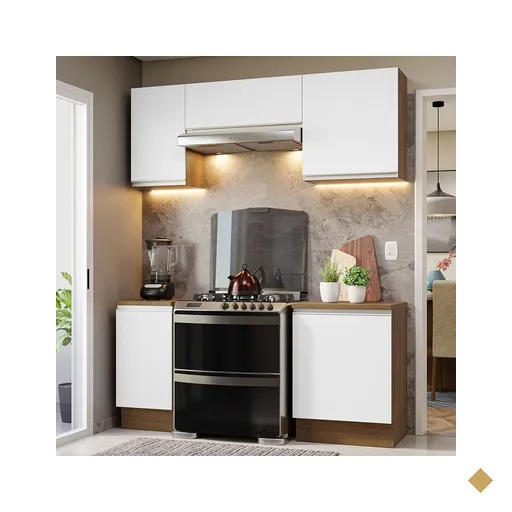 Armário de Cozinha Completa 180cm Rustic/Branco Glamy Madesa 12