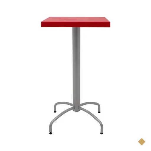 Mesa Quadrada Tramontina Gama 59 cm Alta em Polipropileno Vermelho com Base em…