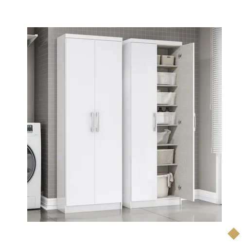 Armário Multiuso 2 Portas 6 Prateleiras Branco - Henn