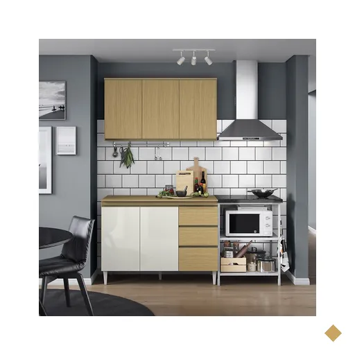 Cozinha Compacta Com 6 portas 2 gavetas com tampo Da Kelly Aramoveis