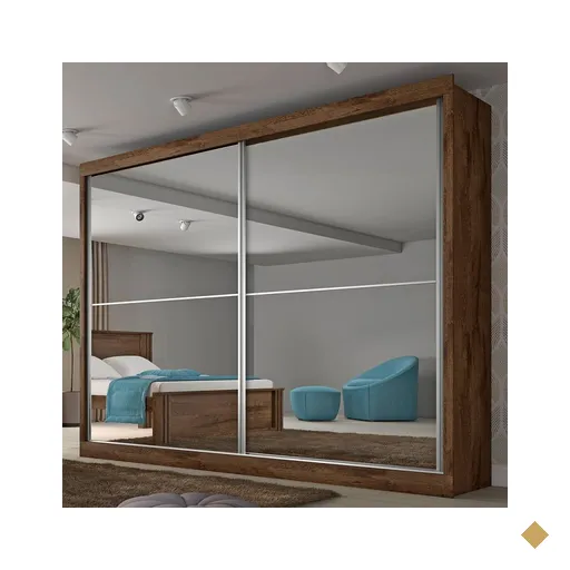 Guarda-roupa Casal Verona Plus 2 Portas 4 Gavetas Espelhado Brauna  -…