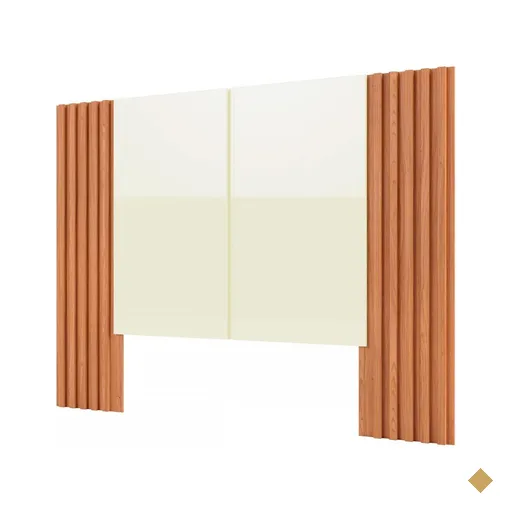 Cabeceira Casal 100% Mdf Off White/freijo Tw153 - Dalla Costa
