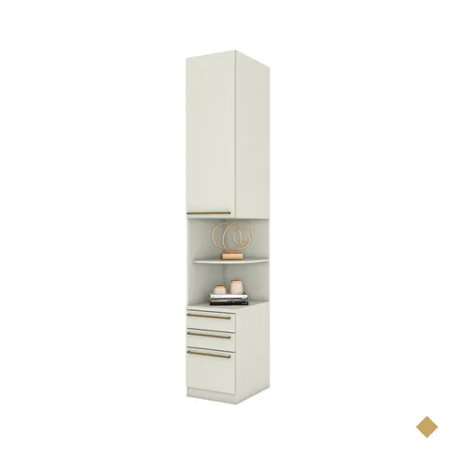 Guarda-roupa Solteiro Modulado Predileto 1 Porta 3 Gavetas Areia Hp - Henn