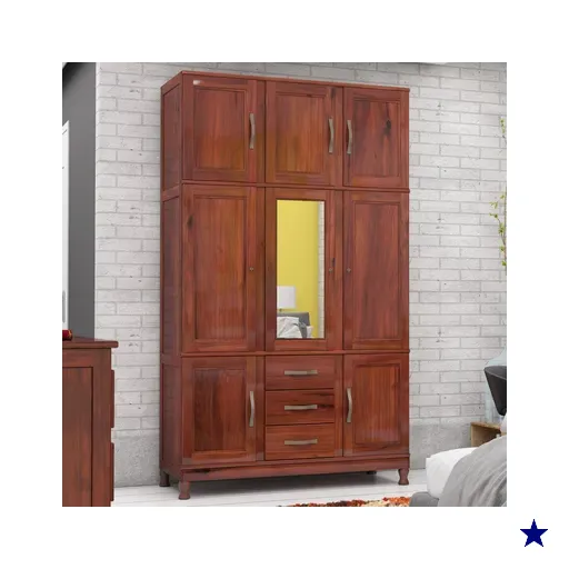 Guarda-roupa Solteiro Paris 8 Portas 3 Gavetas Com Espelho Madeira Maciça…