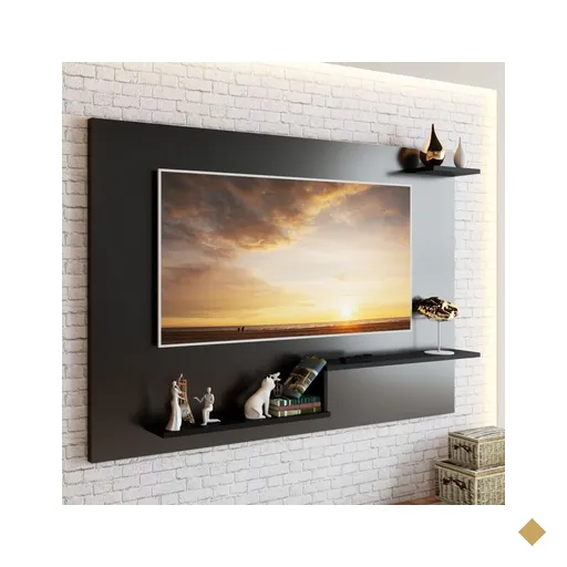 Painel Para Tv Até 43 Polegadas Denver 3 Prateleiras Preto - Jcarvalho