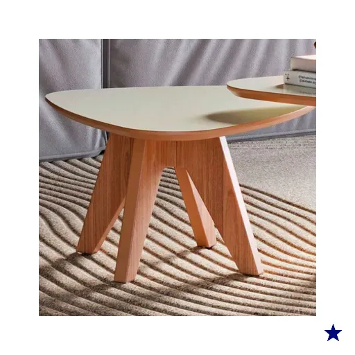 Mesa De Centro Orgânica 100% Mdf Off White/freijo Tb612 - Dalla Costa