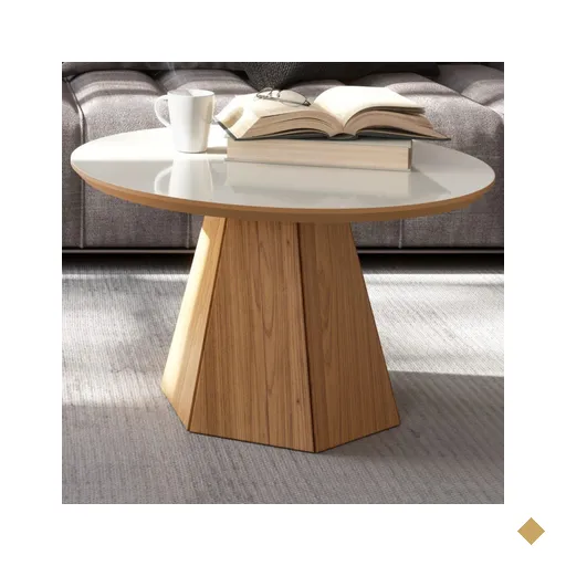 Mesa De Centro 70cm 100% Mdf Off White/freijo Tb605 - Dalla Costa