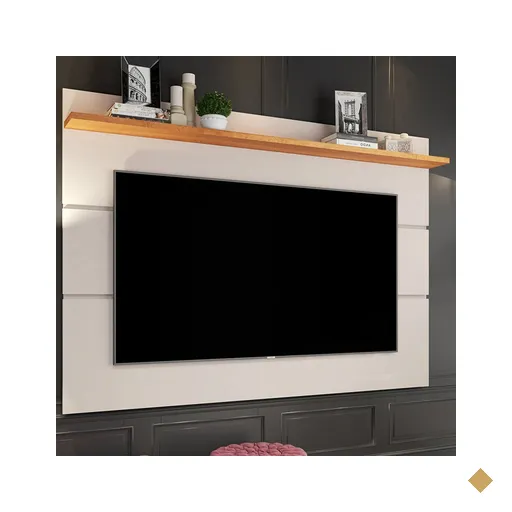 Painel Para Tv Até 60 Polegadas Vivare New 1 Prateleira Off White/nature -…