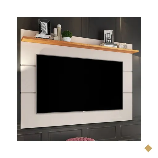Painel Para Tv Até 70 Polegadas Vivare New 1 Prateleira Off White/nature -…