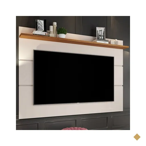 Painel Para Tv Até 50 Polegadas Vivare New 1 Prateleira Off White/freijo -…