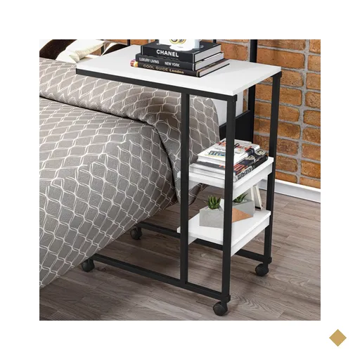 Mesa De Canto Fit 2 Prateleiras Preto/branco - Art Panta