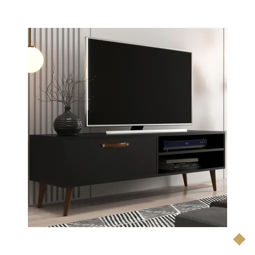 Rack Para Tv Até 43 Polegadas Miami 1 Porta 1 Prateleira Preto - Jcarvalho