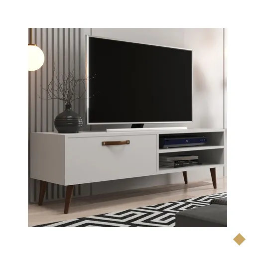 Rack Para Tv Até 43 Polegadas Miami 1 Porta 1 Prateleira Branco - Jcarvalho