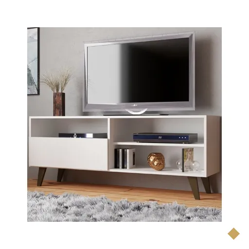 Rack Para Tv Até 55 Polegadas Detroit 1 Porta 1 Prateleira Branco - Jcarvalho