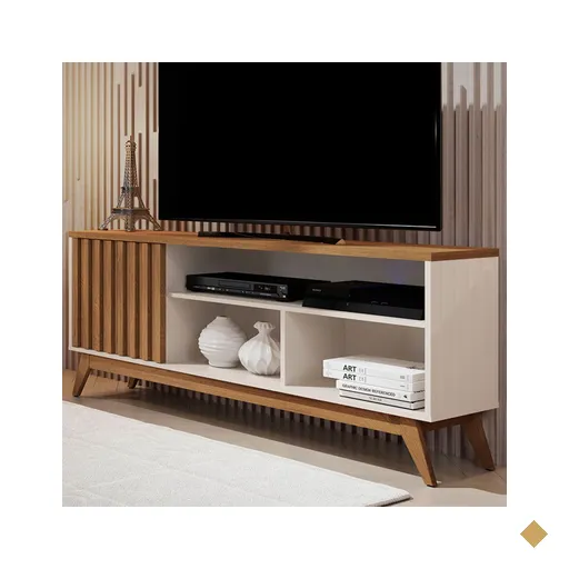 Rack Para Tv Até 55 Polegadas Malbec Wood Retrô 1 Porta 1 Prataleira Off…
