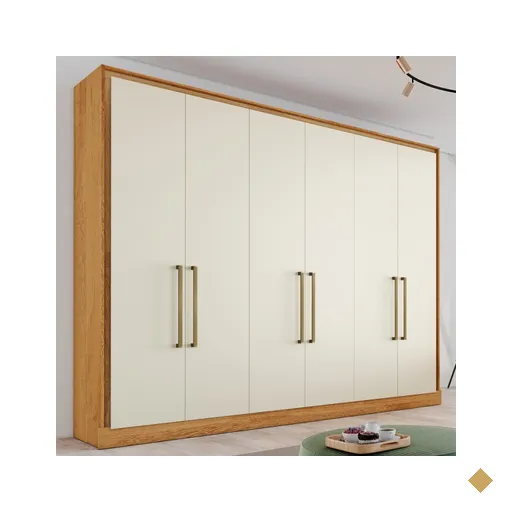 Guarda-roupa Casal Argos 6 Portas 6 Gavetas 100% Mdf Peroba/off White -…