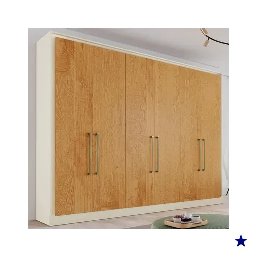 Guarda-roupa Casal Argos 6 Portas 6 Gavetas 100% Mdf Off White/peroba -…