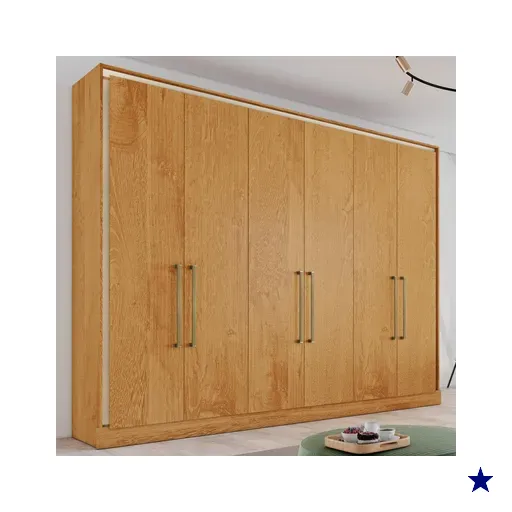 Guarda-roupa Casal Argos 6 Portas 6 Gavetas 100% Mdf Peroba - Mademarques