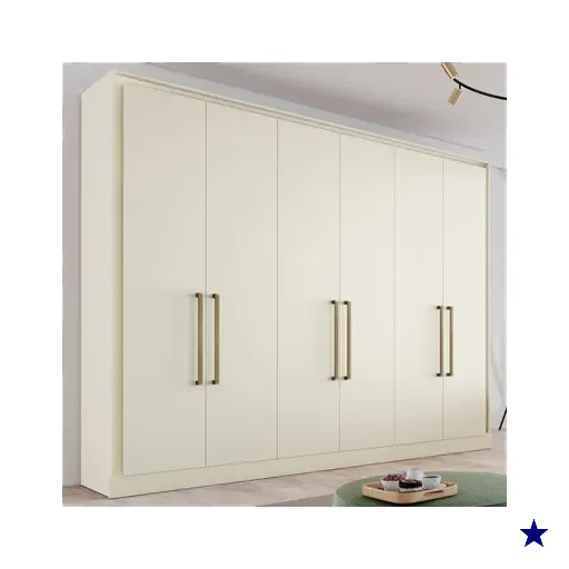 Guarda-roupa Casal Argos 6 Portas 6 Gavetas 100% Mdf Off White - Mademarques