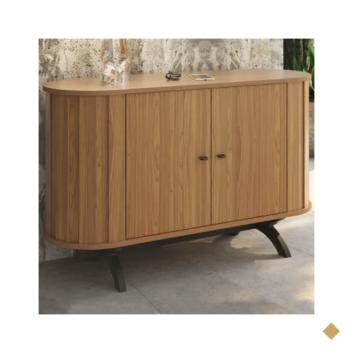 Balcão Buffet 2 Portas 1 Prateleira 100% Mdf Freijo/preto Fosco Tb289 - Dalla…