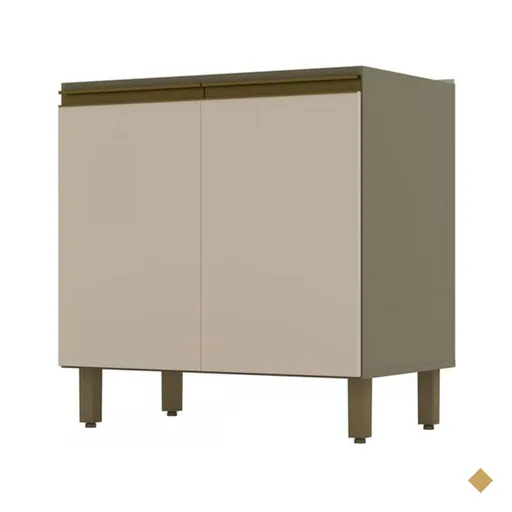 Balcão De Cozinha évelin 2 Portas 1 Prateleira Duna/cristal - Henn