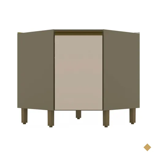 Balcão De Cozinha Para Canto évelin 1 Porta 1 Prateleira Duna/cristal - Henn