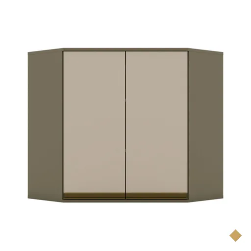 Armário Aéreo Cozinha Canto Oblíquo évelin 2 Portas Duna/cristal - Henn