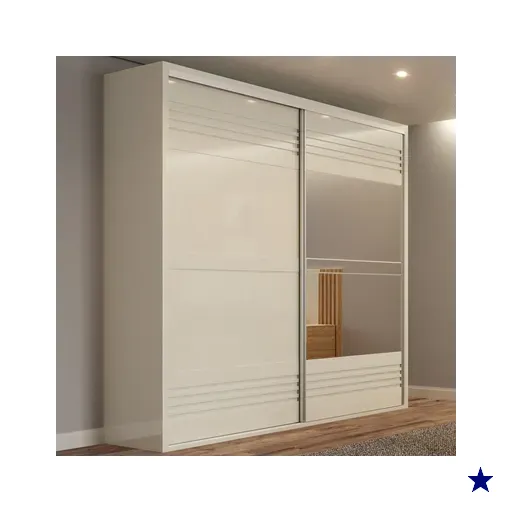 Guarda-roupa Casal 2 Portas 2 Gavetas Com Espelho 100% Mdf Off White Tw602e -…