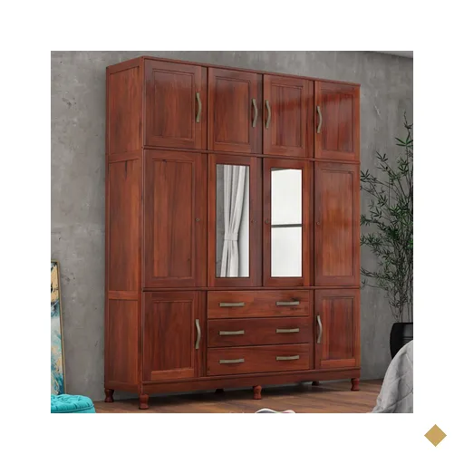 Guarda-roupa Casal Paris 10 Portas 3 Gavetas Com Espelho Madeira Maciça Mogano…