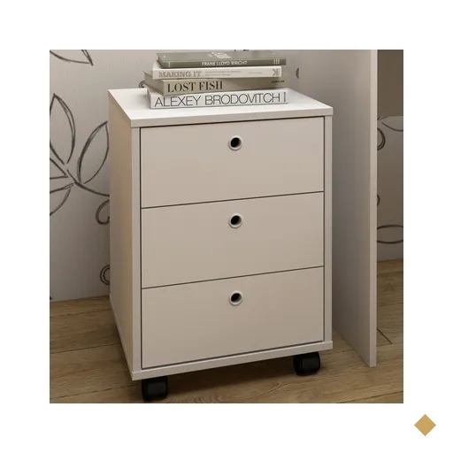 Gaveteiro Com Rodízios New 3 Gavetas Branco - Artany