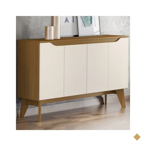 Balcão Buffet Aparador Ambar 4 Portas 2 Prateleiras Nature/off White Si351 -…