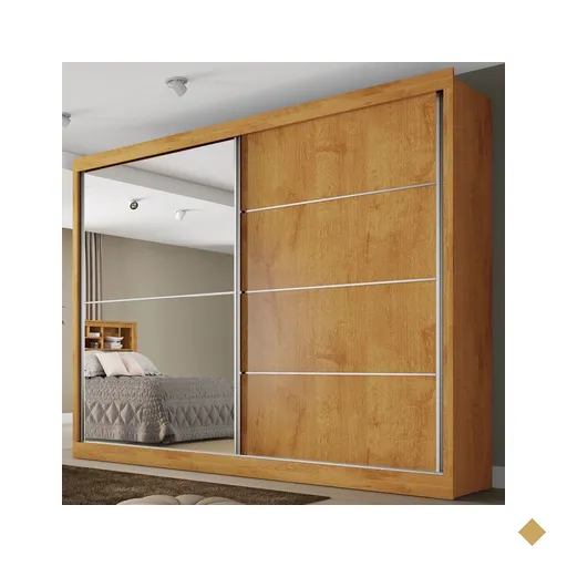 Guarda-roupa Casal Verona 2 Portas 4 Gavetas Espelhado Peroba/off White -…