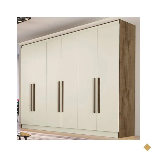Guarda-roupa Casal Oslo 6 Portas 4 Gavetas 100% Mdf Brauna/off White -…