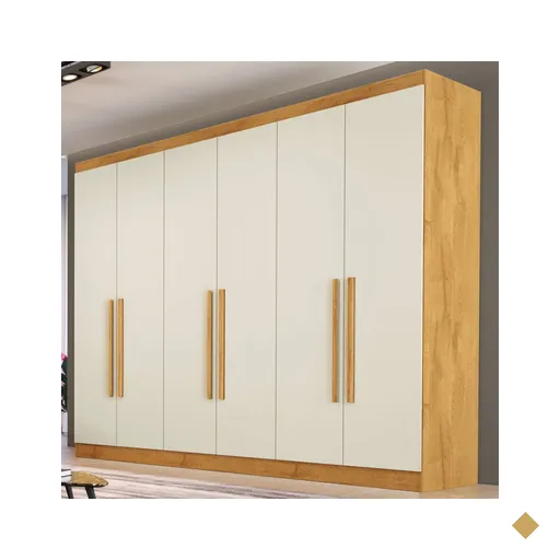Guarda-roupa Casal Oslo 6 Portas 6 Gavetas 100% Mdf Peroba/off White -…