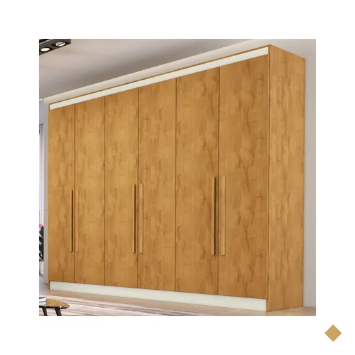 Guarda-roupa Casal Oslo 6 Portas 6 Gavetas 100% Mdf Peroba - Mademarques