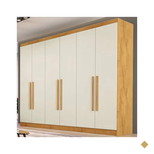 Guarda-roupa Casal Oslo 6 Portas 4 Gavetas 100% Mdf Peroba/off White -…