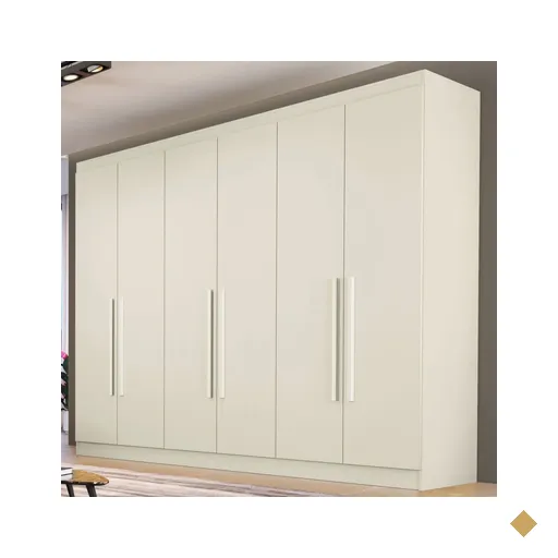 Guarda-roupa Casal Oslo 6 Portas 4 Gavetas 100% Mdf Off White - Madermaques