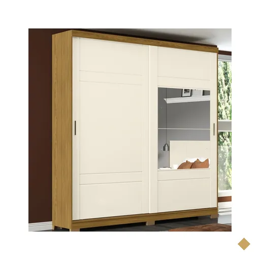 Guarda-roupa Casal Verg 2 Portas 3 Gavetas Nature/off White - Henn