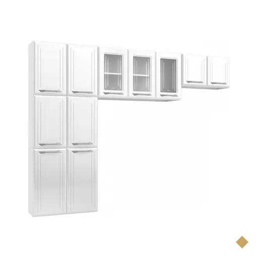 Cozinha De Aço Compacta Topázio 11 Portas 6 Prateleiras Branco - Telasul