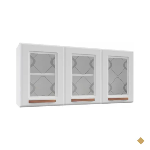 Armário Aéreo Cozinha Em Aço Mirage New 3 Portas 1 Prateleira Branco -…