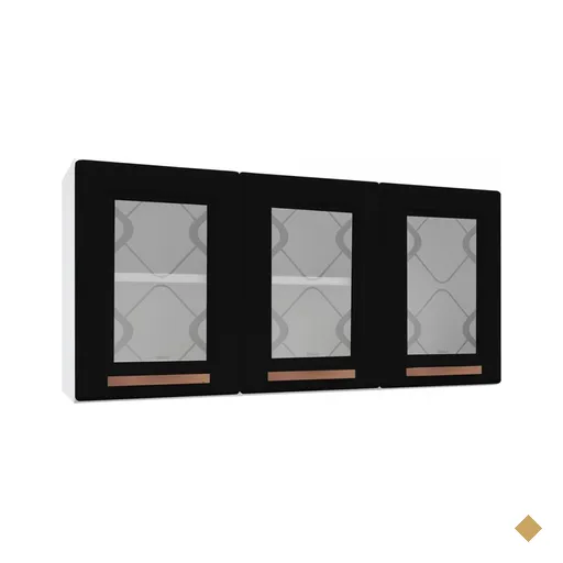 Armário Aéreo Cozinha Em Aço Mirage New 3 Portas 1 Prateleira Branco/preto -…