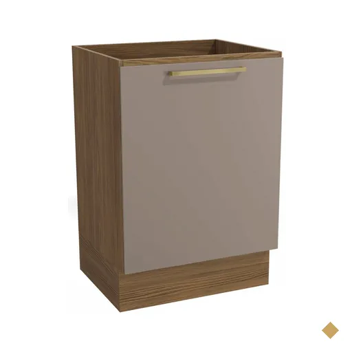 Balcão De Cozinha Botanic 60 Cm 1 Porta Nogueira/fendi Fosco - Kappesberg