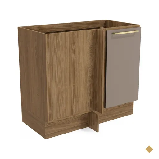 Balcão De Cozinha Botanic 98 Cm 1 Porta Nogueira/fendi Fosco - Kappesberg