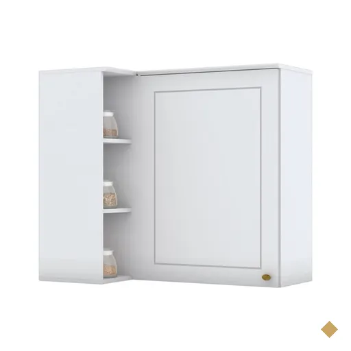 Armário Aéreo Cozinha Canto Nova York 1 Porta 2 Prateleiras Branco Hp - Henn