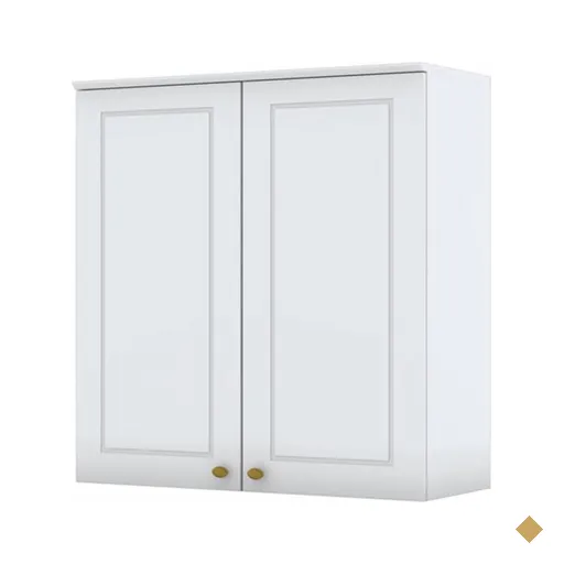 Armário Aéreo Cozinha Nova York 2 Portas 2 Prateleiras Branco Hp - Henn