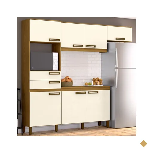Cozinha Compacta 7 Portas 2 Gavetas B107 Nature/off White - Briz